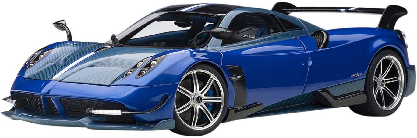 Pagani Huayra BC Blu Francia/Candy Blue Metallic with Carbon Accents 1/18 Model Car